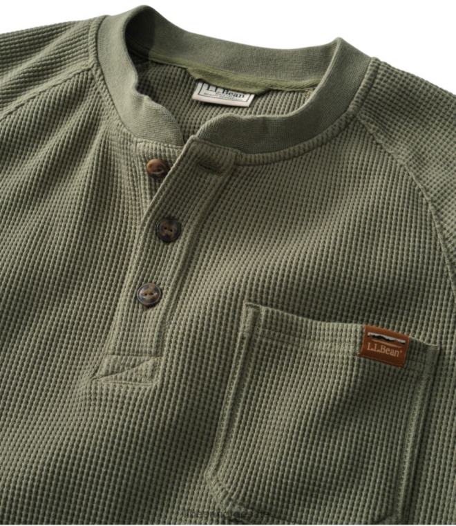 menn bønnebygget vaffel henley 24VDH5932 L.L.Bean klær rangeley blå
