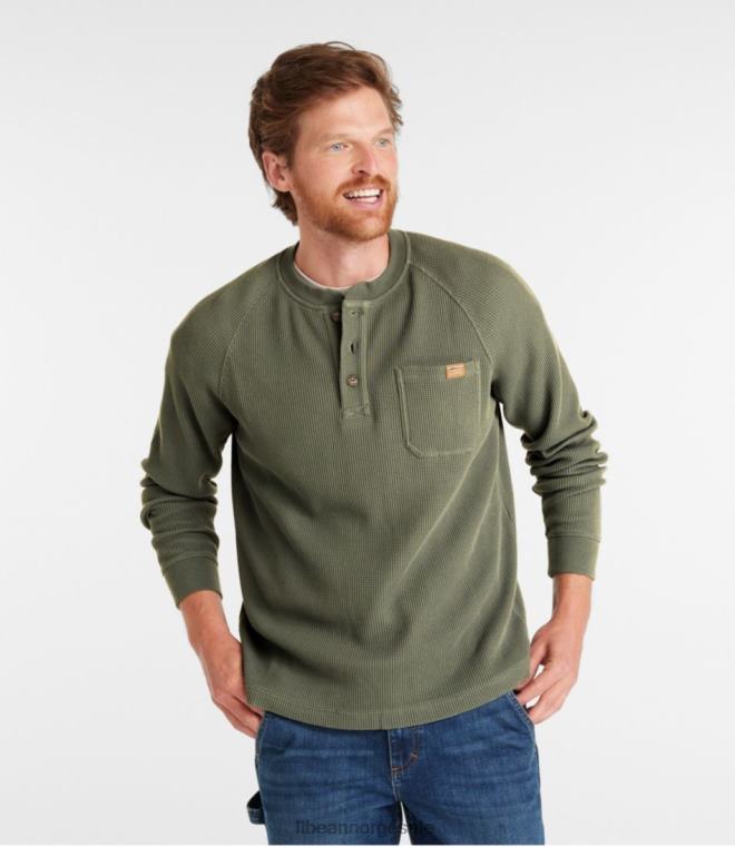 menn bønnebygget vaffel henley 24VDH7208 L.L.Bean klær rustoransje