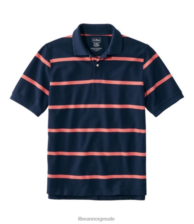 menn premium polo 24VDH3137 L.L.Bean x Double L klær klassisk marine/mineralrød