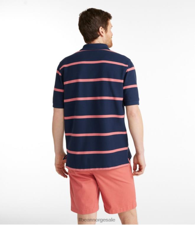 menn premium polo 24VDH3137 L.L.Bean x Double L klær klassisk marine/mineralrød