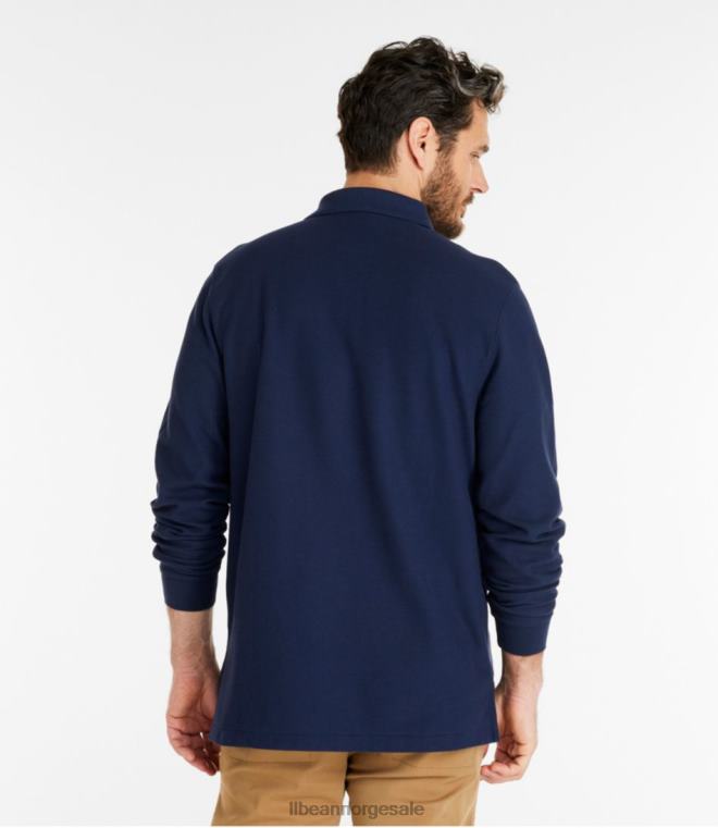 menn premium polo 24VDH3140 L.L.Bean x Double L klær vintage indigo