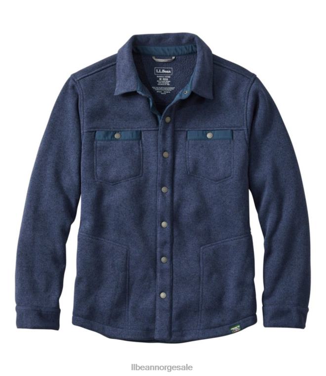 menn genser fleeceskjorte jac 24VDH3400 L.L.Bean klær lys marine