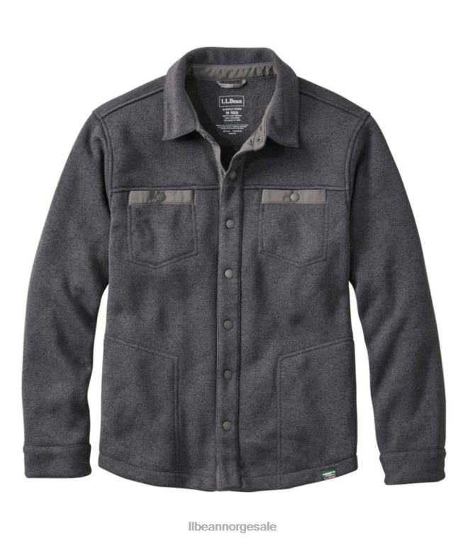 menn genser fleeceskjorte jac 24VDH529 L.L.Bean klær koksgrå lyng