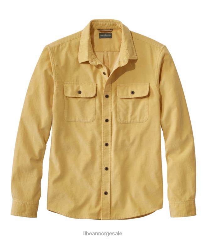 menn signatur microwale cordfløyelskjorte 24VDH544 L.L.Bean klær buff gul