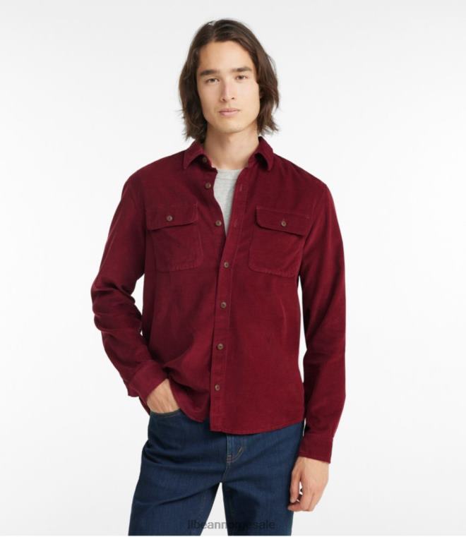 menn signatur microwale cordfløyelskjorte 24VDH544 L.L.Bean klær buff gul