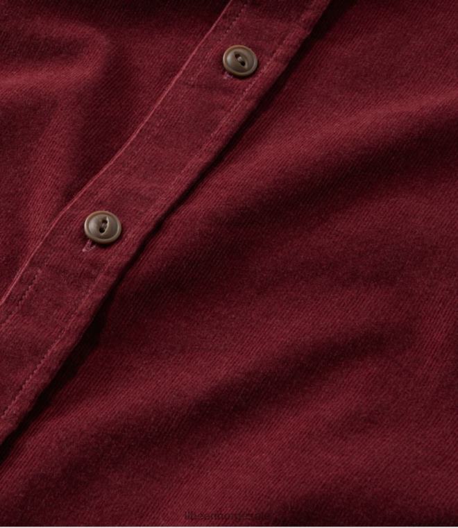 menn signatur microwale cordfløyelskjorte 24VDH544 L.L.Bean klær buff gul
