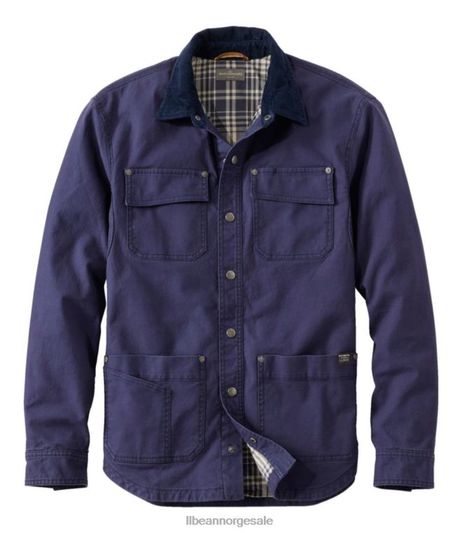 menn signaturfôret lerretsskjorte jac 24VDH3515 L.L.Bean klær mørkeste marine