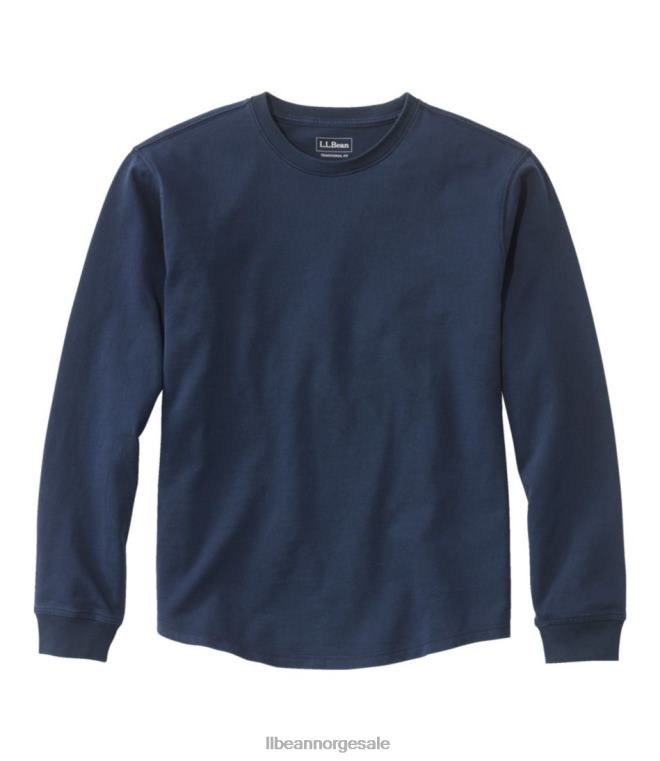 menn bønnebygget t-skjorte i bomull 24VDH3055 L.L.Bean klær klassisk marine