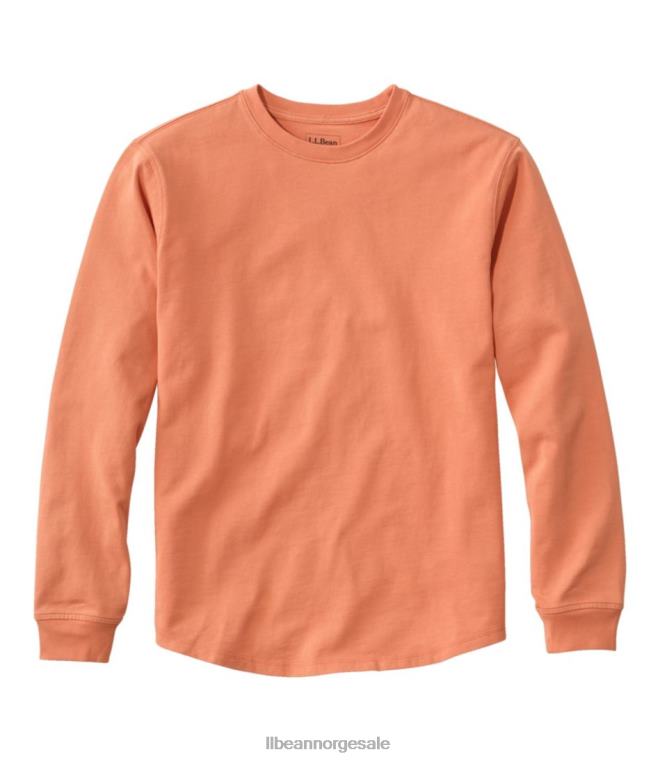 menn bønnebygget t-skjorte i bomull 24VDH6462 L.L.Bean klær falmet oransje
