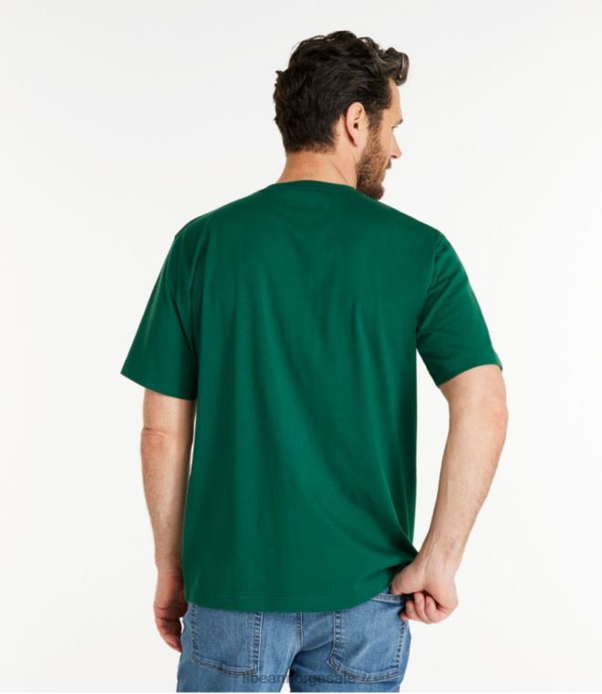 menn bekymringsløs unshrinkable t-skjorte 24VDH15 L.L.Bean klær mørk breton rød