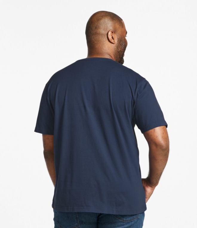 menn bekymringsløs unshrinkable t-skjorte 24VDH15 L.L.Bean klær mørk breton rød