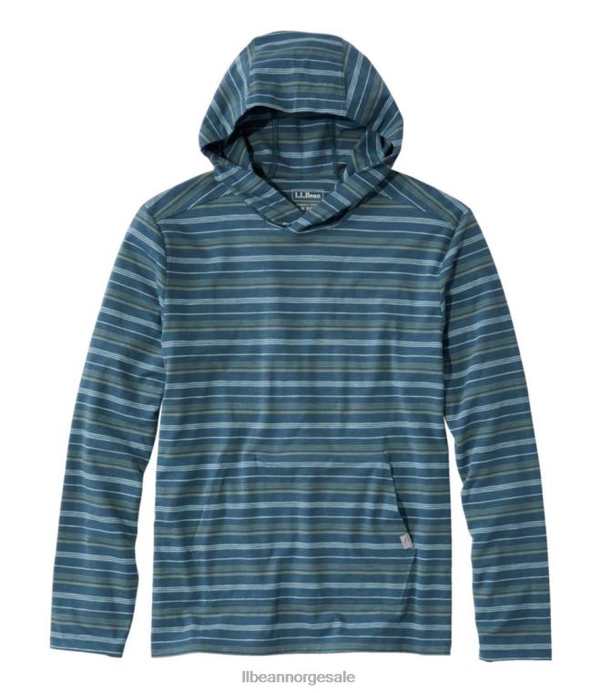 menn explorer slub tee 24VDH541 L.L.Bean klær mørk blågrønn blå stripe