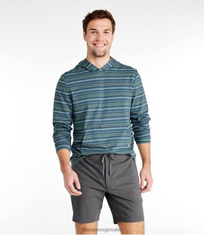 menn explorer slub tee 24VDH541 L.L.Bean klær mørk blågrønn blå stripe