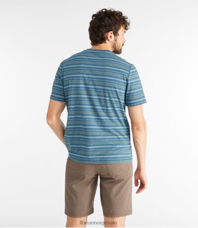 menn explorer-t-skjorte 24VDH423 L.L.Bean klær mørk blågrønn blå stripe