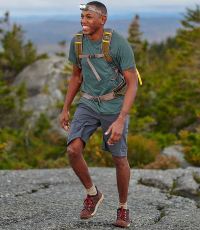 menn hurtigtørkende trail-t-skjorte med kort ermet 24VDH265 L.L.Bean klær myk gran