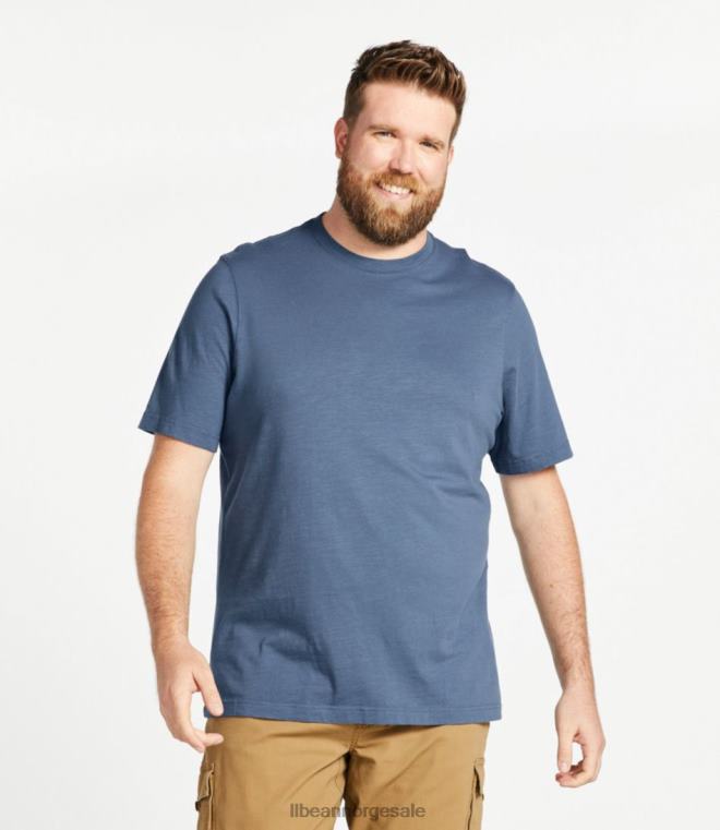 menn innsjøvasket t-skjorte i økologisk bomull 24VDH195 L.L.Bean klær vintage indigo