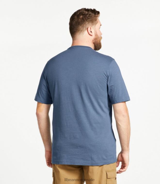 menn innsjøvasket t-skjorte i økologisk bomull 24VDH195 L.L.Bean klær vintage indigo