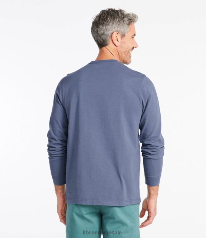 menn innsjøvasket t-skjorte i økologisk bomull 24VDH6549 L.L.Bean klær karbon marine