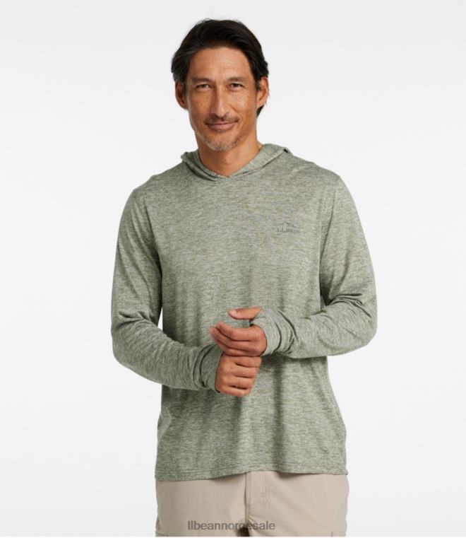 menn insect shield pro strikket hettegenser 24VDH385 L.L.Bean klær grå rullesteinslyng