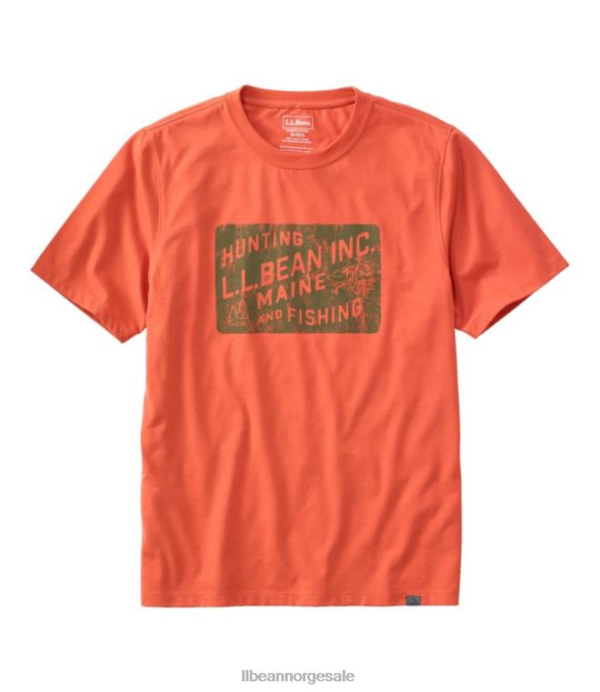 menn jegers grafiske t-skjorte 24VDH7202 L.L.Bean klær adobe oransje