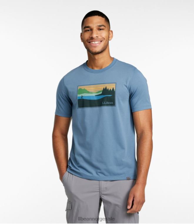 menn teknisk fiske grafisk tees 24VDH6154 L.L.Bean klær skifer