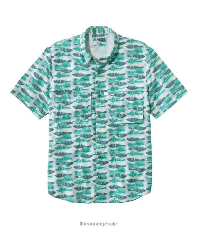 menn tropicwear skjorte 24VDH3251 L.L.Bean klær fair aqua fish print