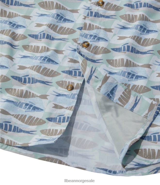 menn tropicwear skjorte 24VDH3251 L.L.Bean klær fair aqua fish print