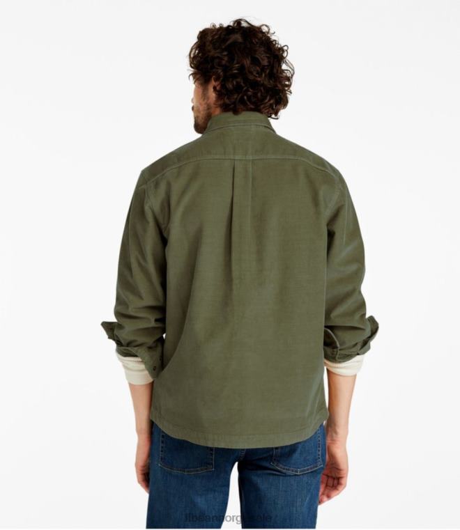 menn bønnebygget cordfløyelskjorte jac 24VDH4664 L.L.Bean klær skifergrå