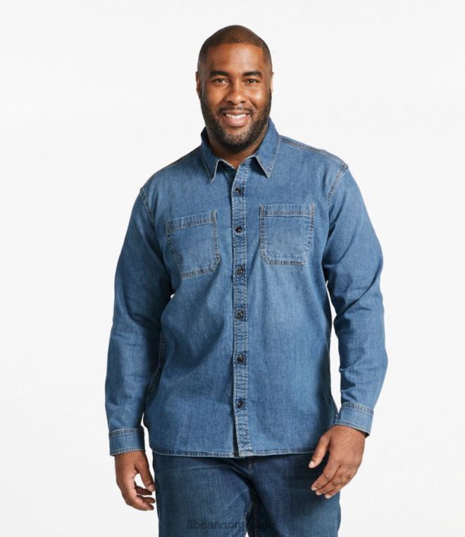 menn beanflex denimskjorte 24VDH319 L.L.Bean klær asfalt