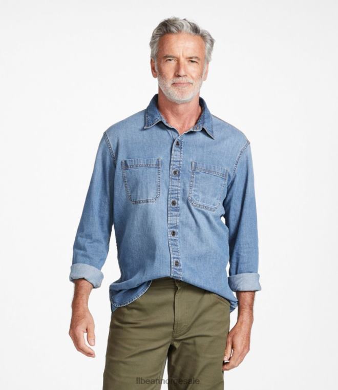 menn beanflex denimskjorte 24VDH3204 L.L.Bean klær steinvasket