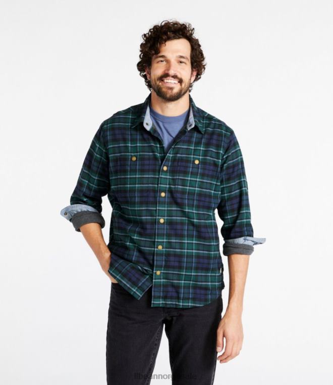 menn beanflex flanell hele sesongen 24VDH4952 L.L.Bean klær appelsinkrydder