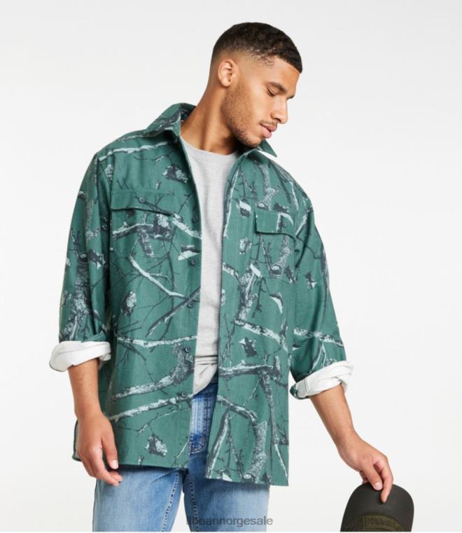 menn gemseskjorte 24VDH3574 L.L.Bean klær tømmergrønn børstet camo