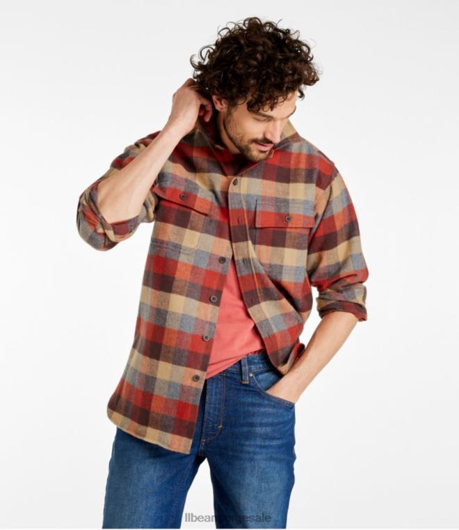 menn gemseskjorte 24VDH4893 L.L.Bean klær rødvin
