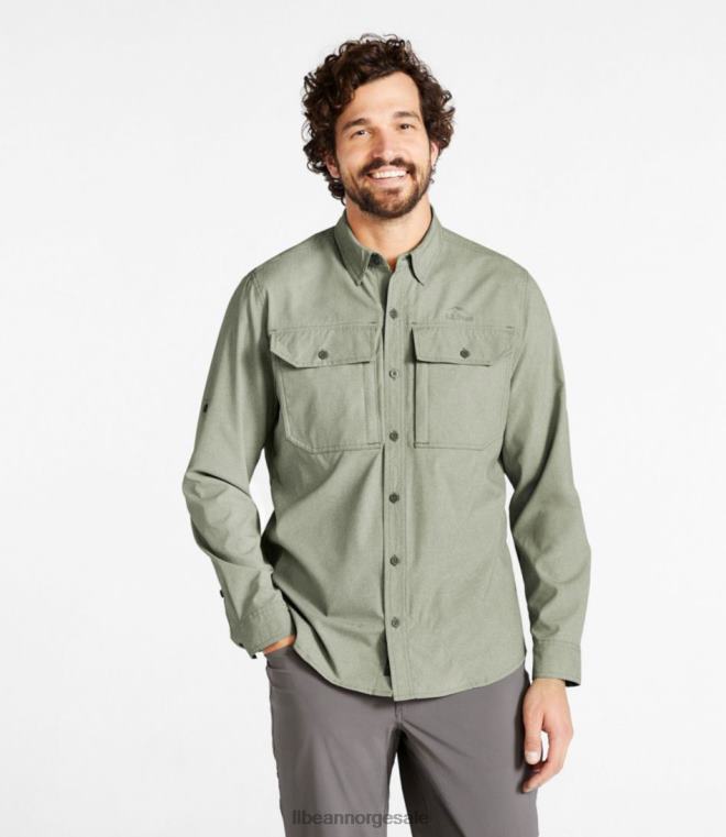 menn ingen fluesone skjorte 24VDH4801 L.L.Bean klær taupe brun