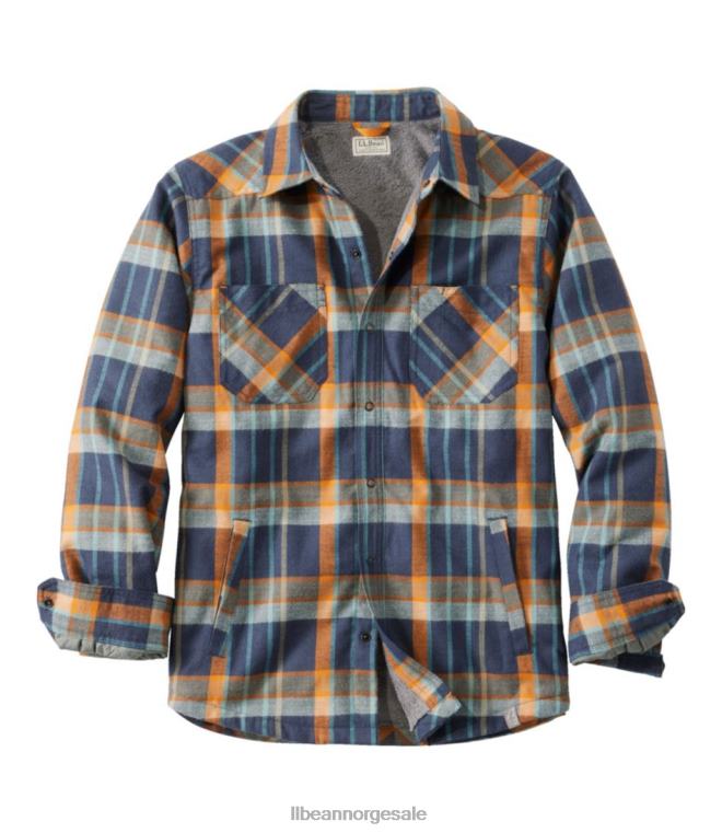 menn katahdin ytelse flanell skjorte-jakke 24VDH5047 L.L.Bean klær karbon marine/mørk rav