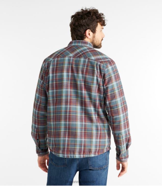menn katahdin ytelse flanell skjorte-jakke 24VDH5047 L.L.Bean klær karbon marine/mørk rav