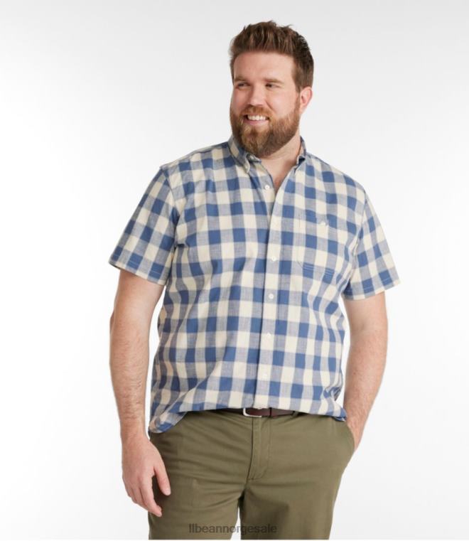 menn komfort stretch chambray skjorte 24VDH3505 L.L.Bean klær blek turkis