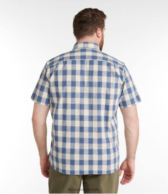 menn komfort stretch chambray skjorte 24VDH3505 L.L.Bean klær blek turkis