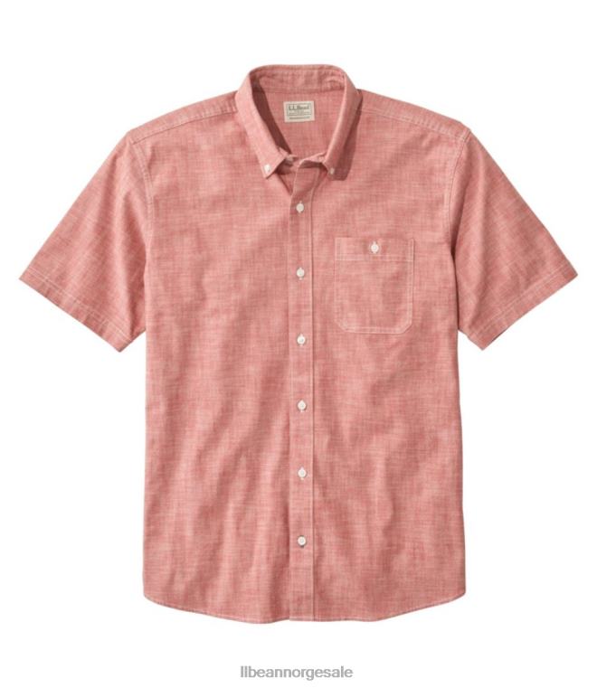 menn komfort stretch chambray skjorte 24VDH3506 L.L.Bean klær blek sienna