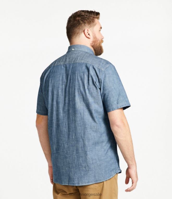 menn komfort stretch chambray skjorte 24VDH3506 L.L.Bean klær blek sienna