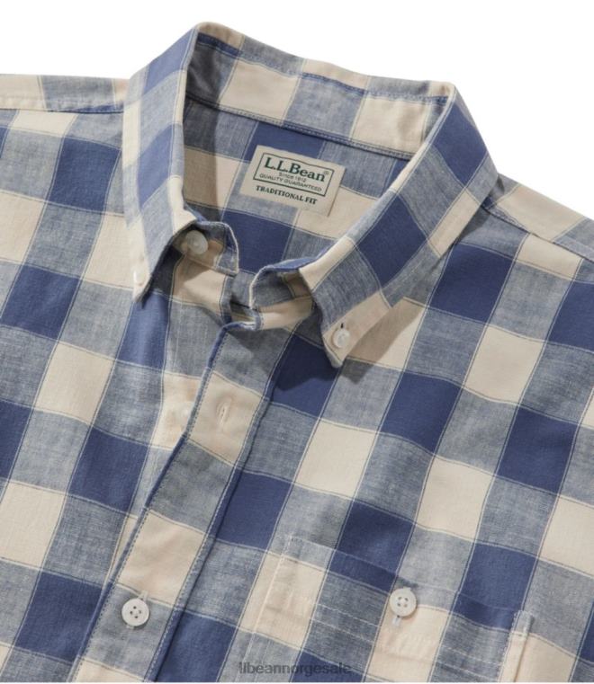 menn komfort stretch chambray skjorte 24VDH5018 L.L.Bean klær marinen