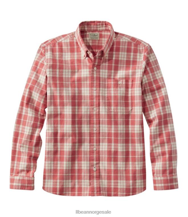 menn komfort stretch chambray skjorte 24VDH5906 L.L.Bean klær vintage rød