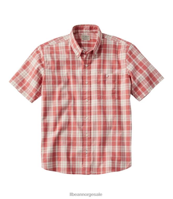 menn komfort stretch chambray skjorte 24VDH5993 L.L.Bean klær vintage rød