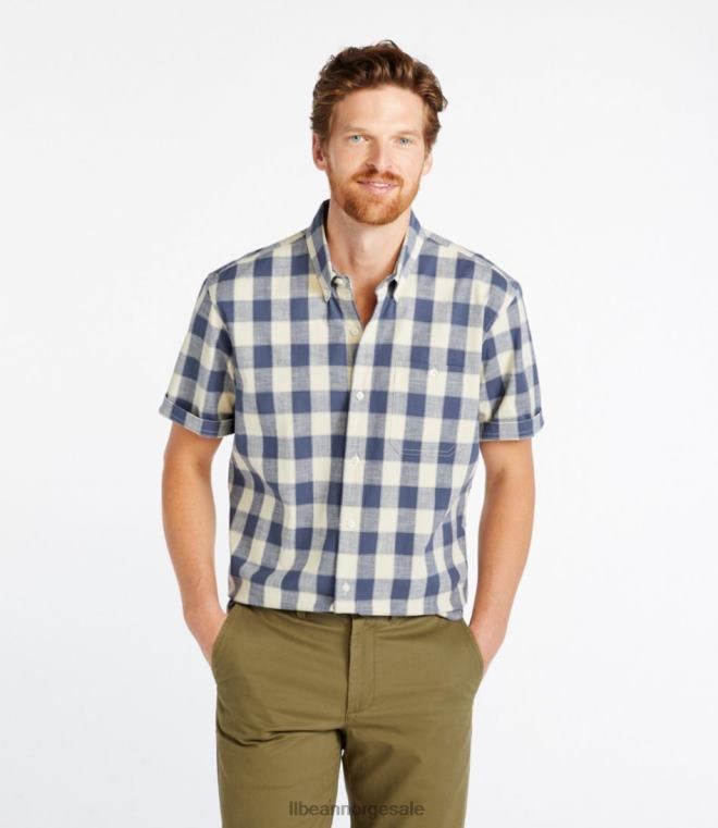 menn komfort stretch chambray skjorte 24VDH5993 L.L.Bean klær vintage rød