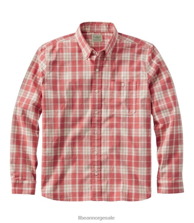 menn komfort stretch chambray skjorte 24VDH6565 L.L.Bean klær vintage rød