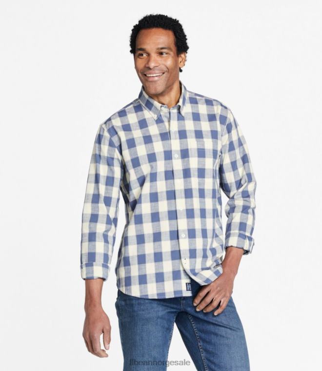 menn komfort stretch chambray skjorte 24VDH6985 L.L.Bean klær lys sjømann