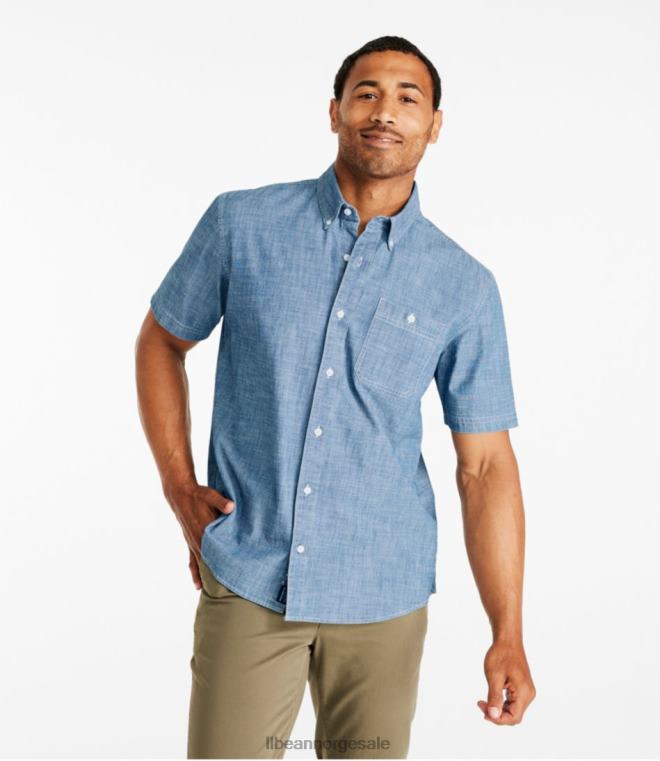 menn komfort stretch chambray skjorte 24VDH698 L.L.Bean klær mørk indigo