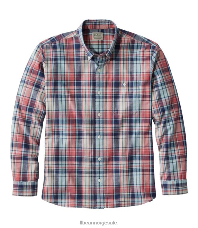 menn komfort stretch chambray skjorte 24VDH7199 L.L.Bean klær mineralrød
