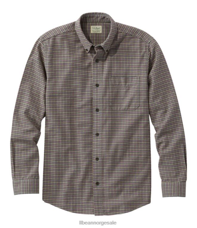 menn ond god flanellskjorte 24VDH3370 L.L.Bean klær rustoransje multi