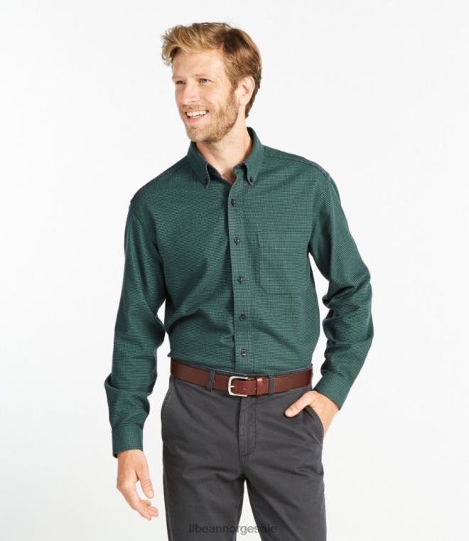 menn ond god flanellskjorte 24VDH5874 L.L.Bean klær rustoransje multi